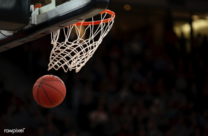 basketball on the court